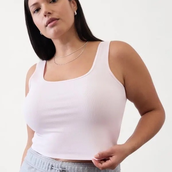 Athleta Tops - Athleta SIGNATURE RIB SQUARE NECK CROP TANK Size XL